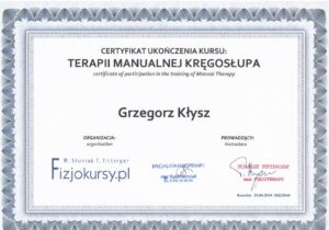 Terapia manualna kręgosłupa, Grzegorz Kłysz
