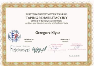 Taping rehabilitacyjny w rehabilitacji i sporcie, Grzegorz Kłysz